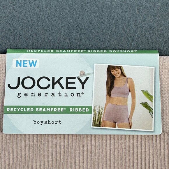 Jockey Womens Size Medium Panty Boyshort Generation Seamfree Ribbed Pink New - Picture 3 of 8
